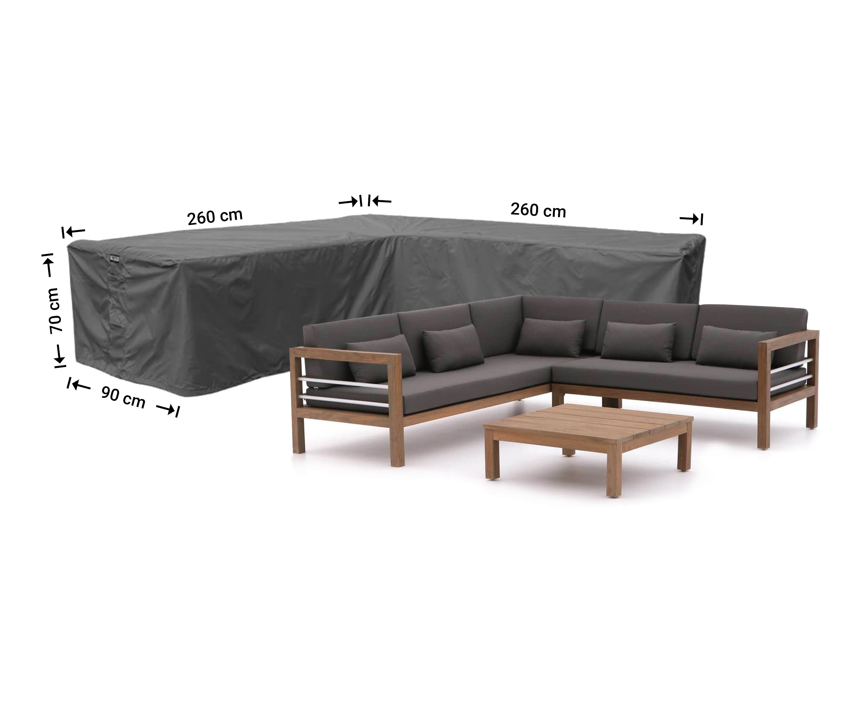 Raffles Covers hoekbank hoes L-vorm voor gelijke zijden