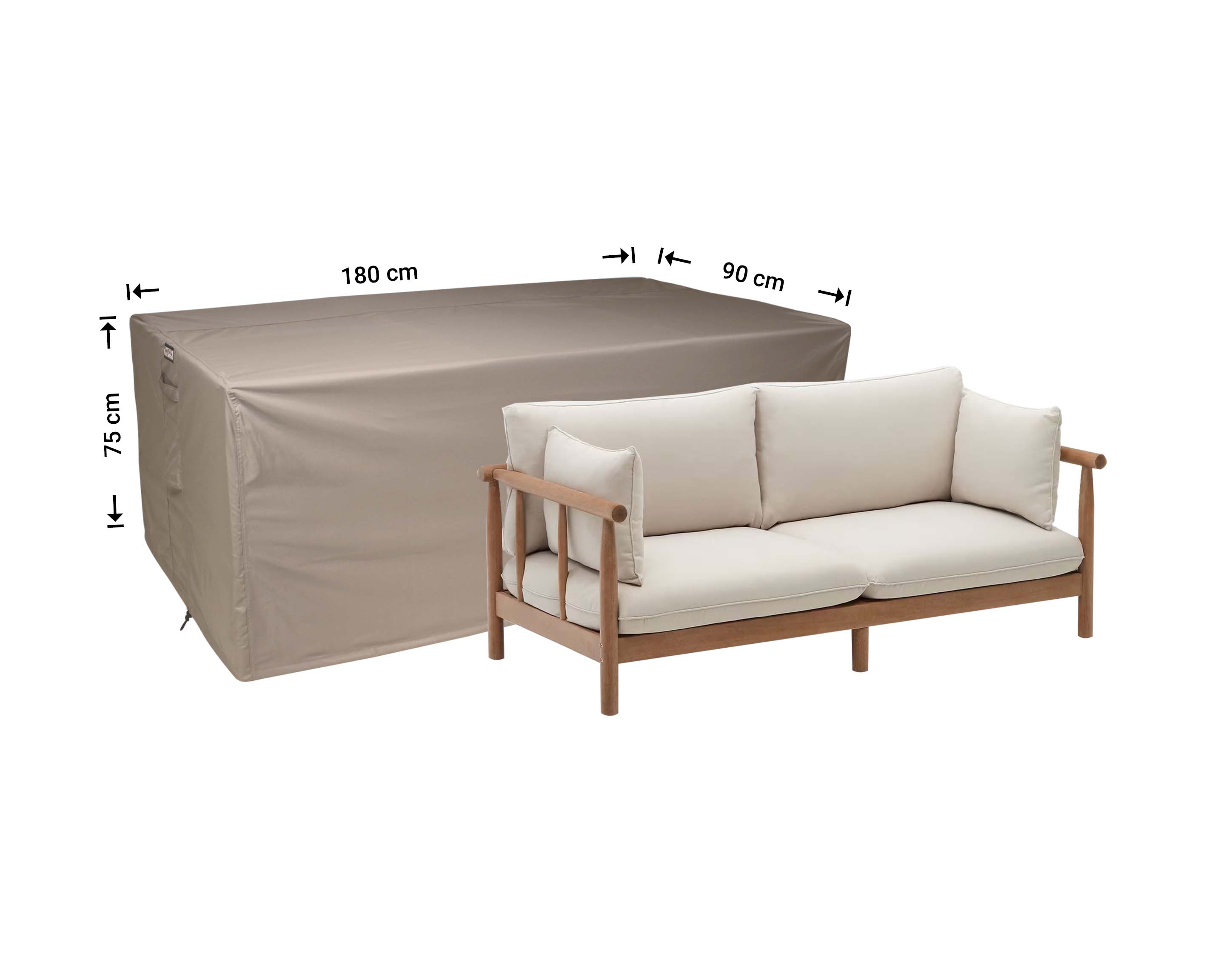 Hoes voor lounge sofa 180 x 90 H: 75 cm Hoes voor lounge sofa 180 x 90 H: 75 cm