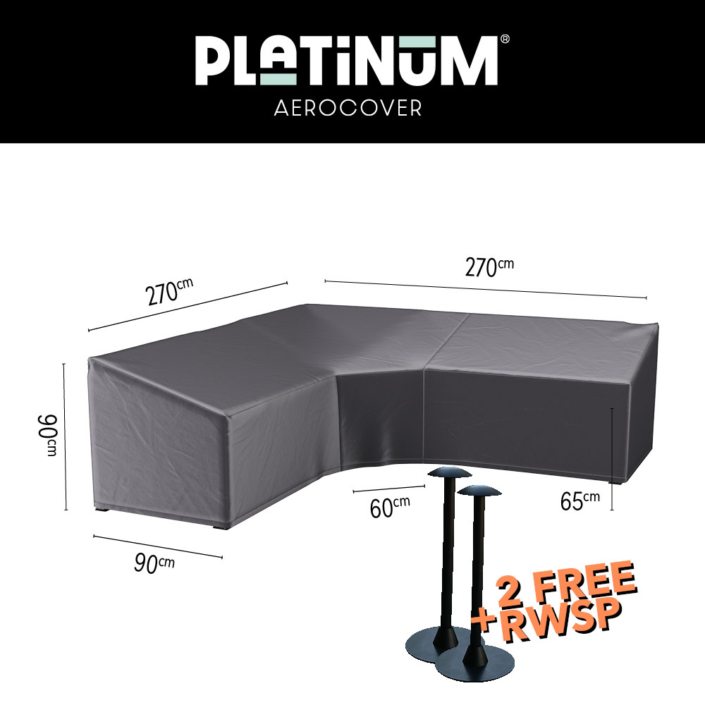 Hoes voor hoge loungesofa 270 x 270 H: 90 / 65 cm Hoes voor hoge loungesofa 270 x 270 H: 90 / 65 cm