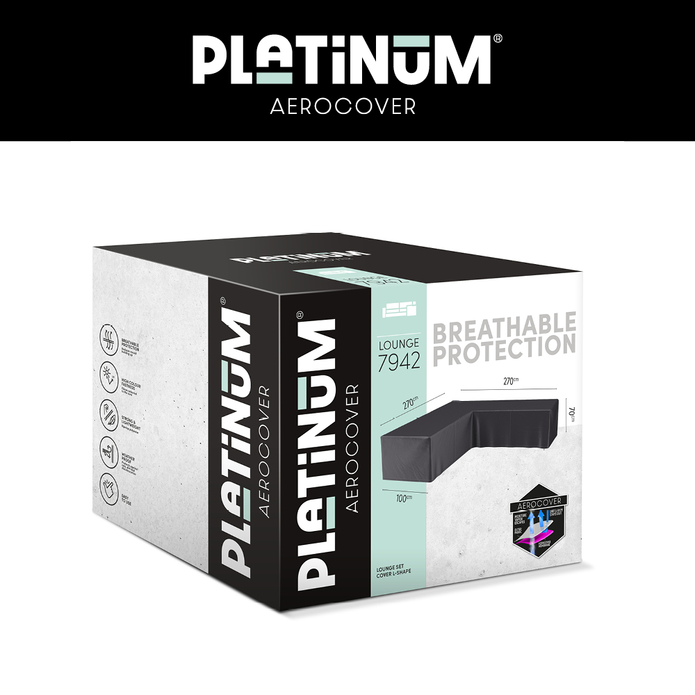 Hoes voor loungeset hoekopstelling 270 x 270 H: 70 cm Hoes voor loungeset hoekopstelling 270 x 270 H: 70 cm