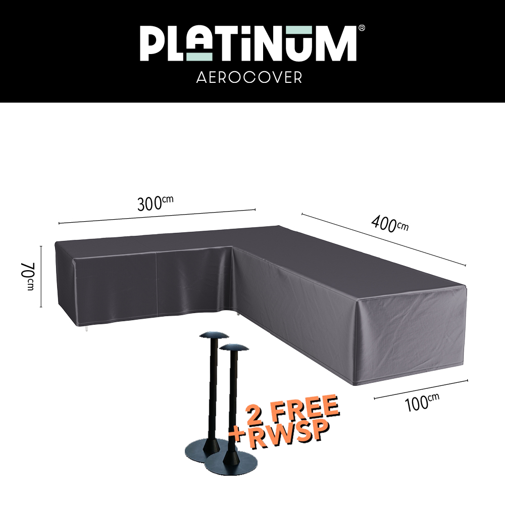 Hoekbank hoes 400 x 300 x 100 H: 70 cm - Platinum AeroCover 8001