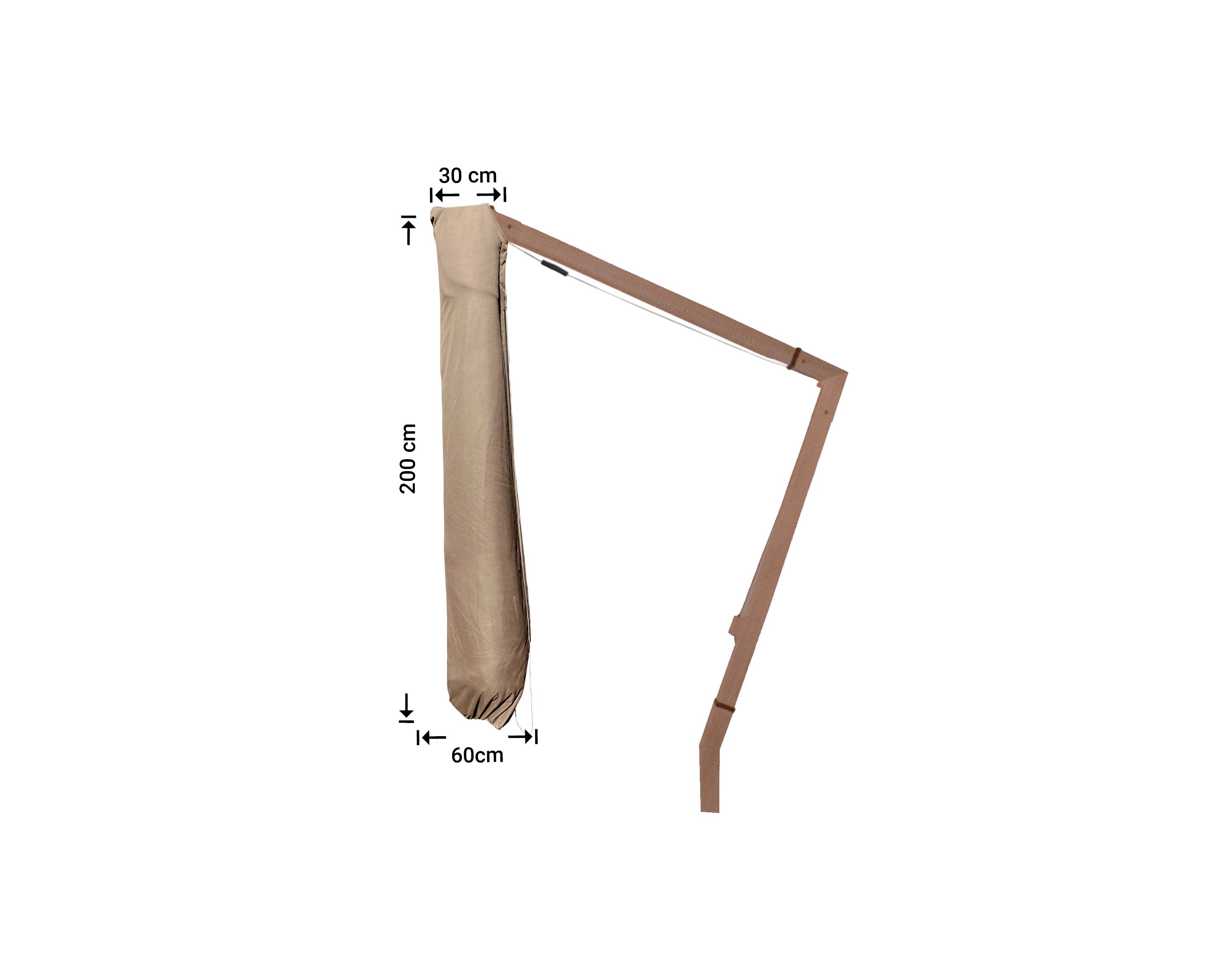 Beschermhoes voor parasoldoek H: 200 B: 30/60 cm