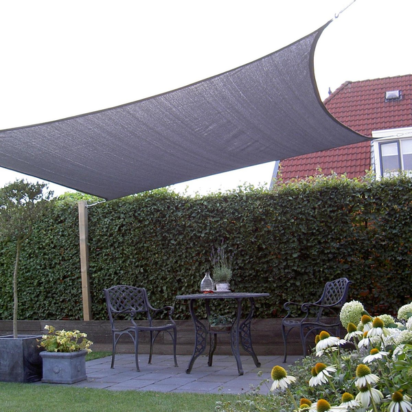 B506-03-36-sfeer Schaduwdoek NC Outdoor 3,6 x 3,6 m - antraciet sfeer