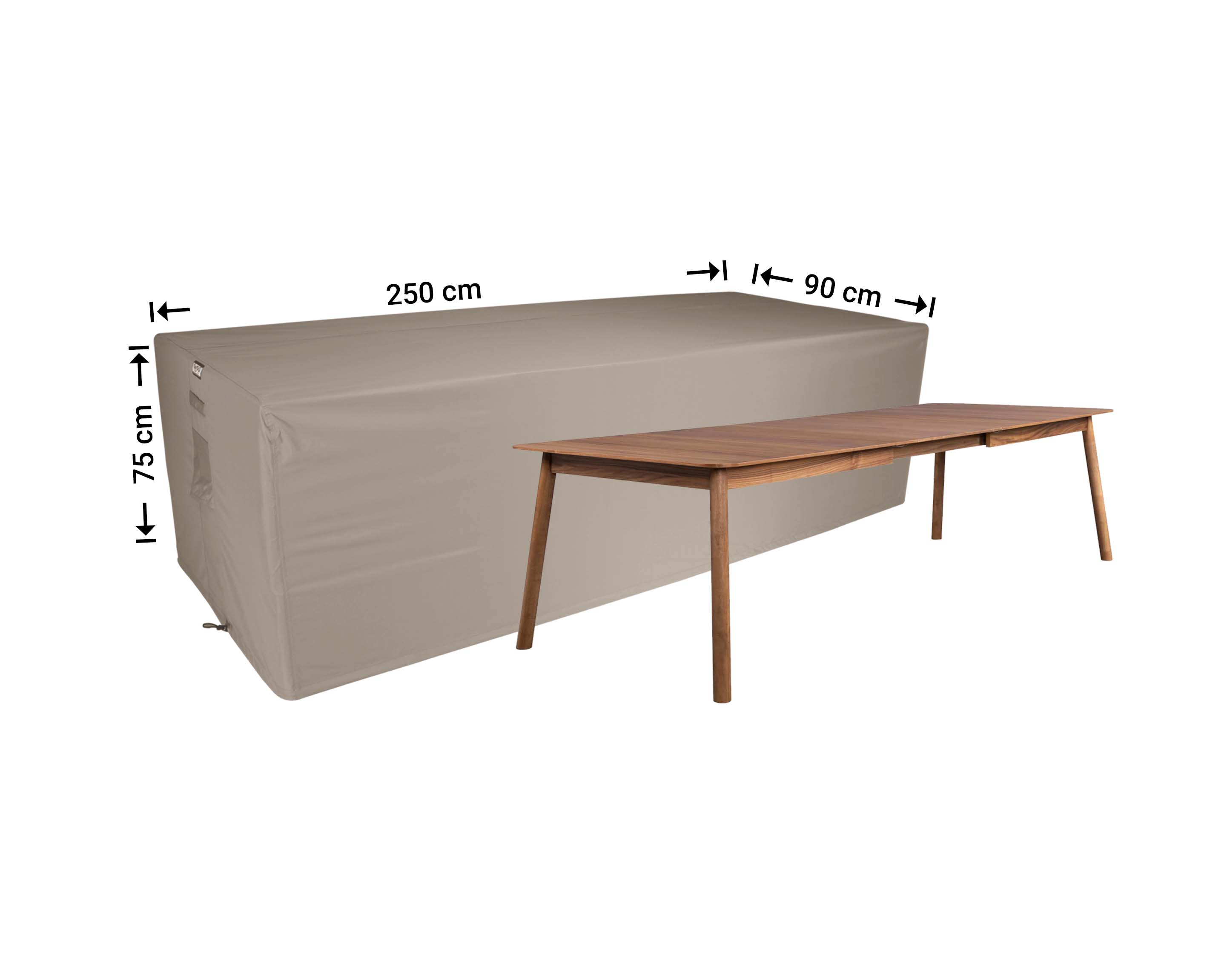 Tuinhoes voor tafel 250 x 90 H: 75 cm  Tuinhoes voor tafel 250 x 90 H: 75 cm