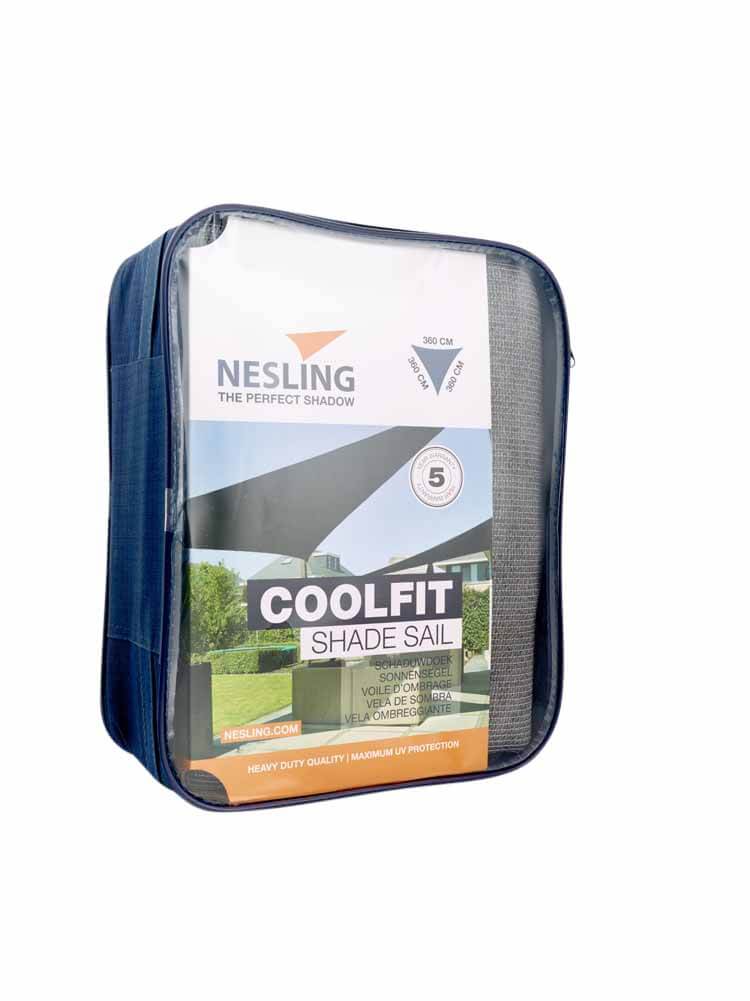 Coolfit schaduwdoek driehoek 3,6m - antraciet verpakking