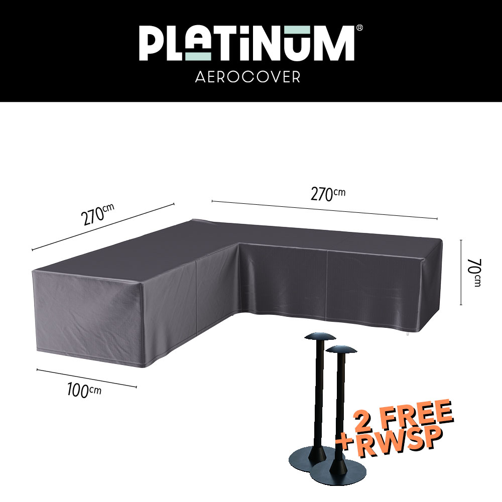 Hoes voor loungeset hoekopstelling 270 x 270 H: 70 cm Hoes voor loungeset hoekopstelling 270 x 270 H: 70 cm