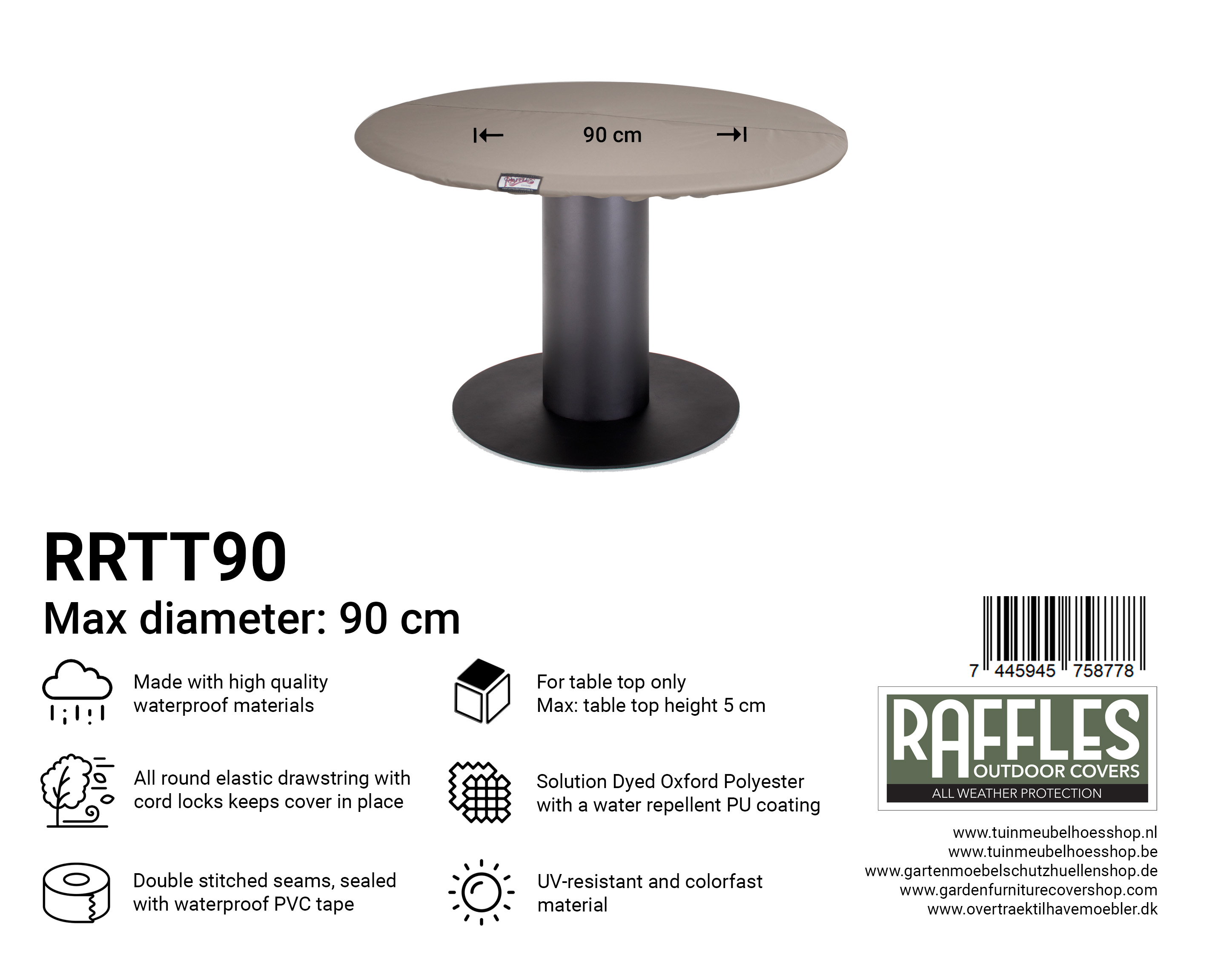RRTT90_7445945758778 RRTT90 ronde tafelblad hoes Ø 90 cm