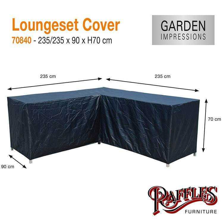 Loungesethoes voor hoekopstelling 235 x 235 H: 70 cm