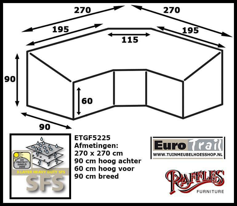 Dining loungesethoes 270 x 270 H: 90 / 60 cm