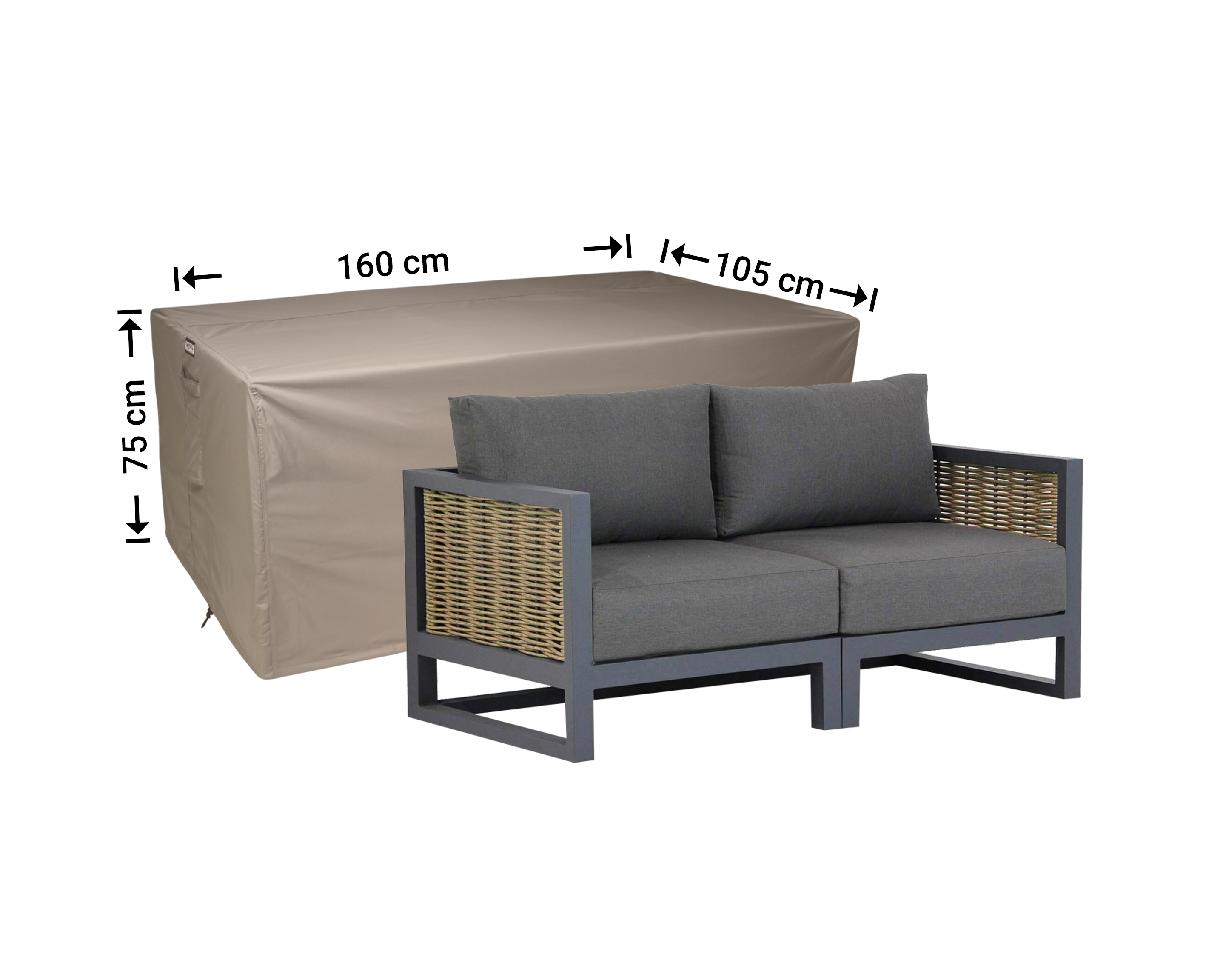 Beschermhoes loungebank 160 x 105 H: 75 cm Beschermhoes loungebank 160 x 105 H: 75 cm