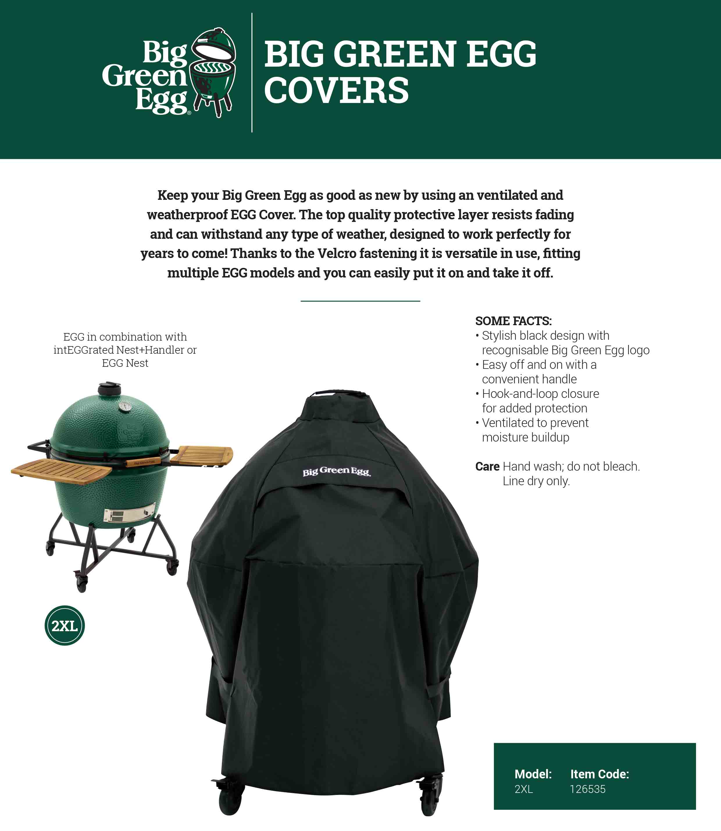 Bescherm hoes voor Big Green Egg 2XL BGE-126535