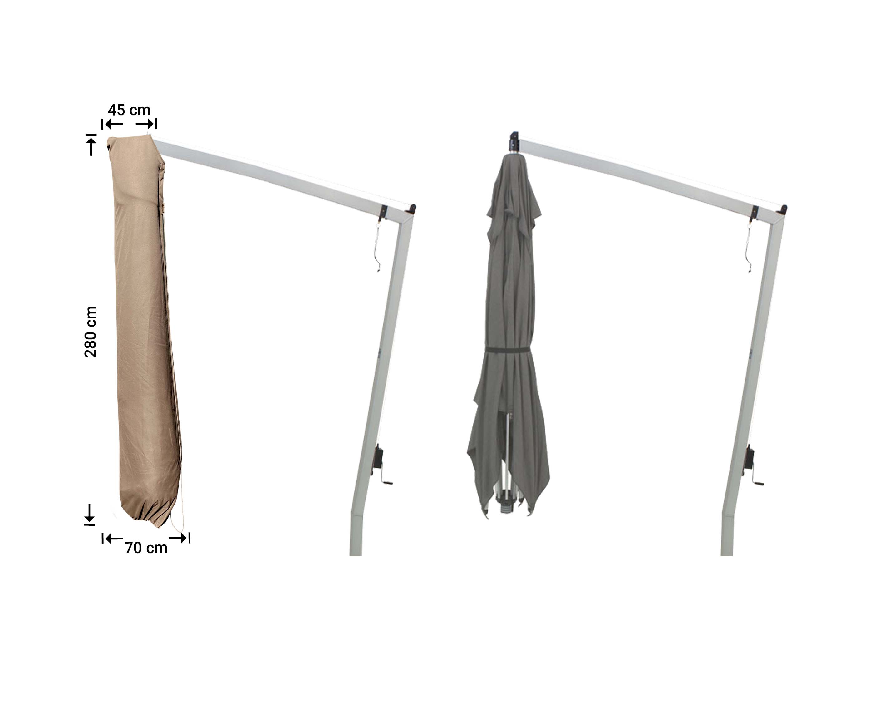 Beschermhoes voor parasoldoek H: 280 B: 45/70