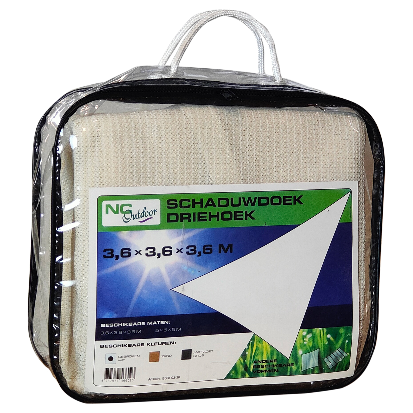 Schaduwdoek NC Outdoor 3,6 m - Wit packaging