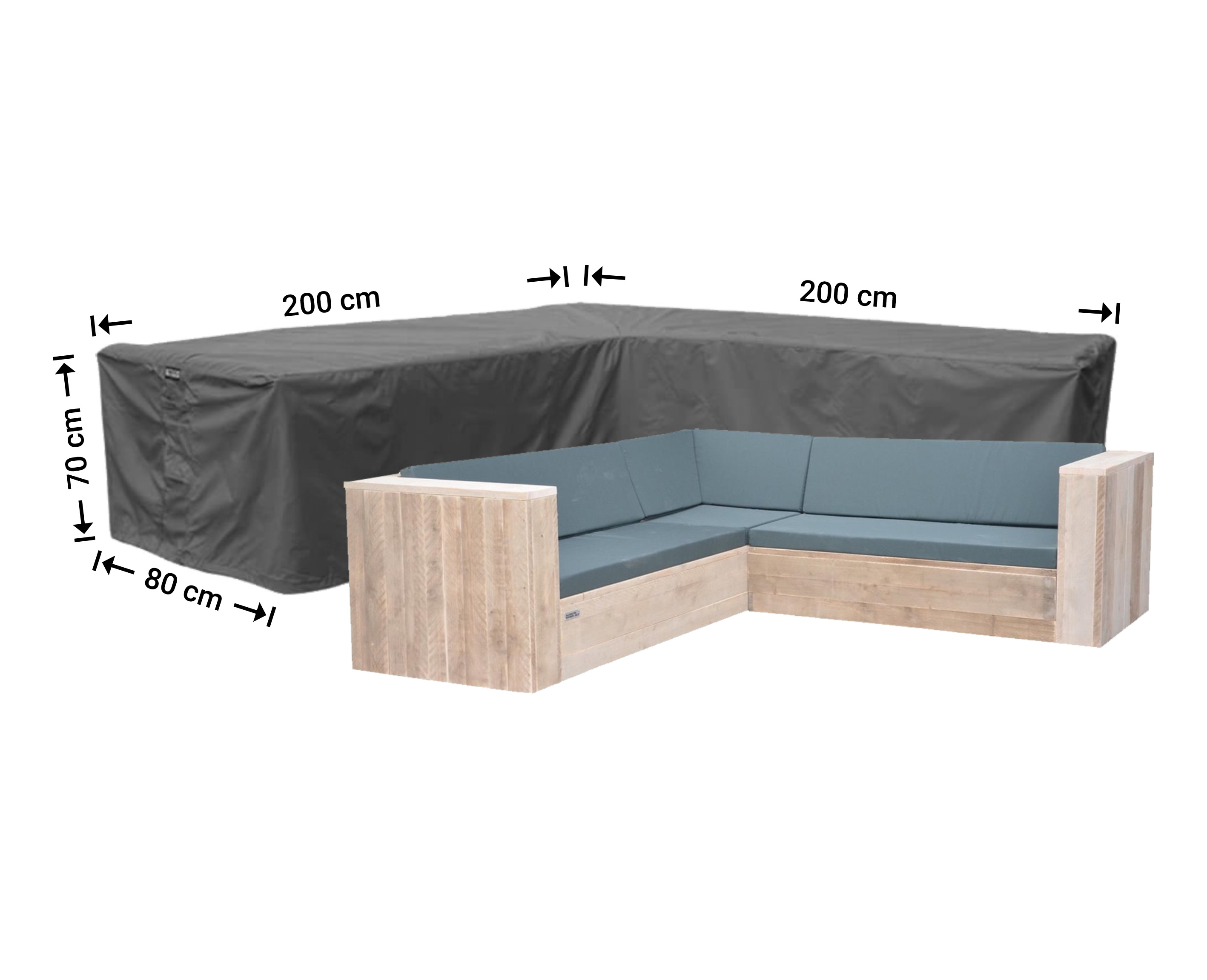 Raffles Covers hoekbank hoes L-vorm voor gelijke zijden