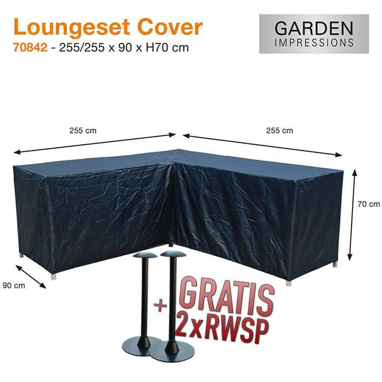 Loungehoekbank beschermhoes 255 x 255 H: 70 cm