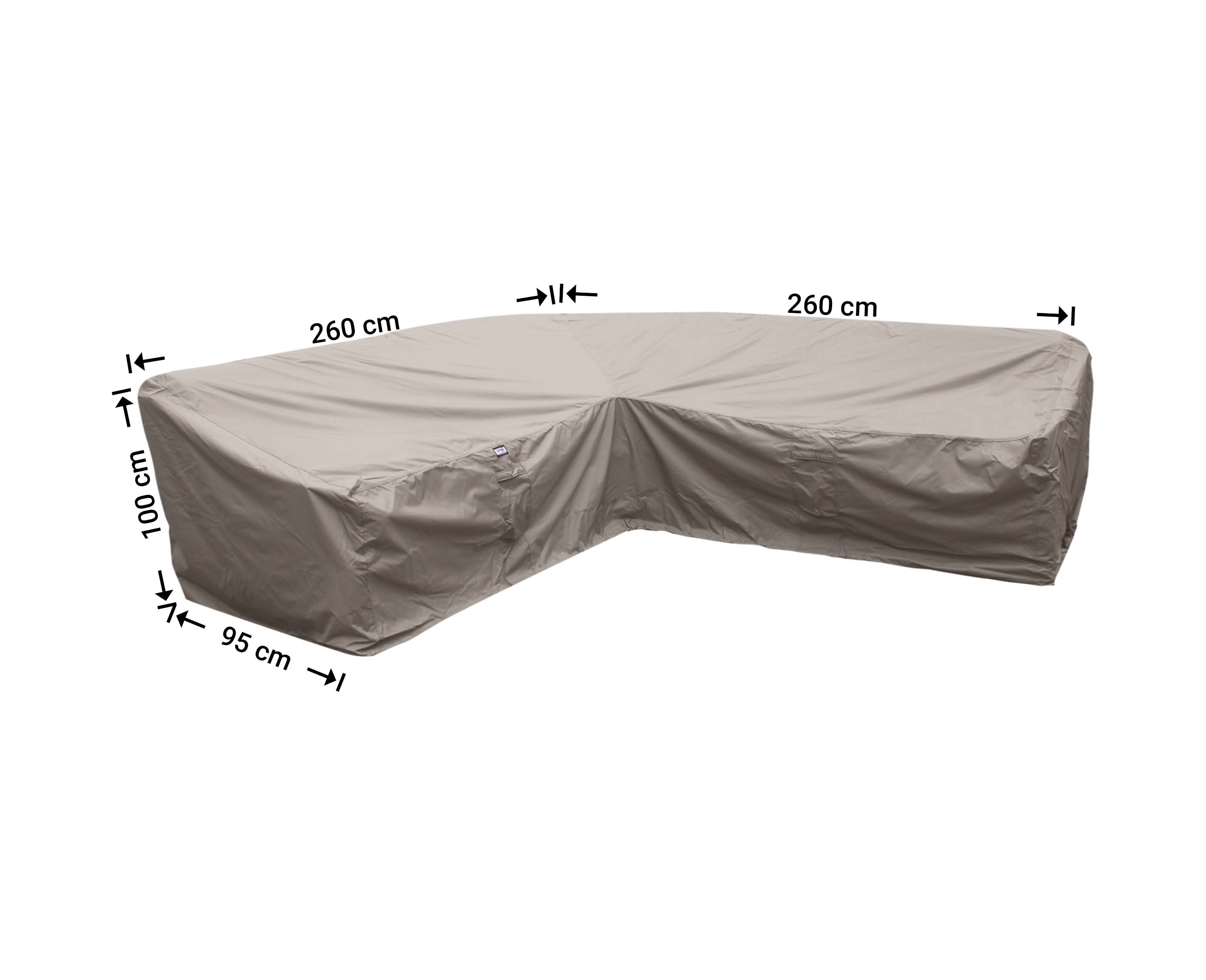 Loungeset dining beschermhoes 260 x 260 x 95, H: 100 / 65 cm